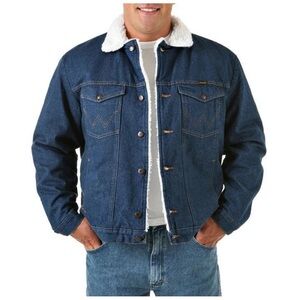Wrangler Sherpa Lined Denim Trucker Western Cowboy Jean Jacket Style#74255PW 2XL